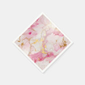 Roze en gouden luxe marmer effect Napkins Servet (Hoek)