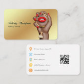 Roze en Gouden Make-up Artiest Visitekaartje (Voorkant / Achterkant)