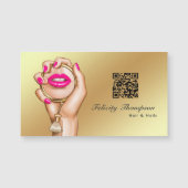 Roze en Gouden Make-upkunstenaar QR Code (Voorkant)