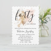 Roze en gouden Manuscript vrouw 40e verjaardag Kaart (Staand voorkant)