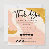 Roze en gouden marmer Bedankt voor de korting op j (Voorkant)