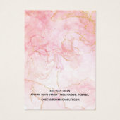 Roze en gouden marmer-beeldscherm voor het verdien visitekaartje (Achterkant)