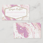 Roze en gouden marmer diaper Raffle Informatiekaartje (Voorkant / Achterkant)