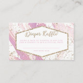Roze en gouden marmer diaper Raffle Informatiekaartje (Voorkant)