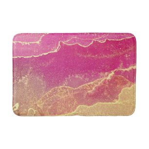 Roze en gouden marmer elegant badmat