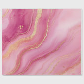 Roze en gouden marmer elegant cadeaupapier (Vlak)