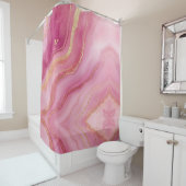 Roze en gouden marmer elegant douchegordijn (In situ)