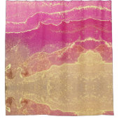 Roze en gouden marmer elegant douchegordijn (Voorkant)