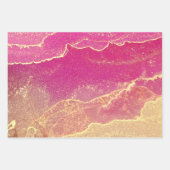 Roze en gouden marmer elegant inpakpapier vel (Voorkant 3)