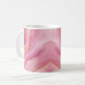 Roze en gouden marmer elegant koffiemok (Voorkant links)
