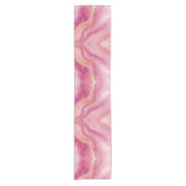 Roze en gouden marmer elegant korte tafelloper (Voorkant)