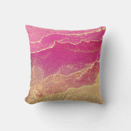 Roze en gouden marmer elegant kussen