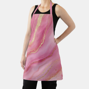 Roze en gouden marmer elegant schort