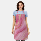 Roze en gouden marmer elegant schort (Gedragen)