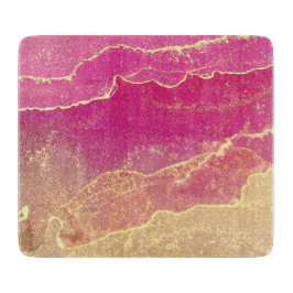 Roze en gouden marmer elegant snijplank
