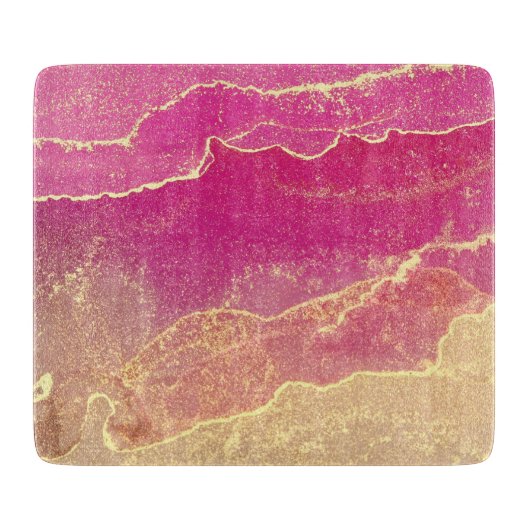 Roze en gouden marmer elegant snijplank (Voorkant)