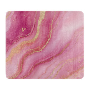 Roze en gouden marmer elegant snijplank