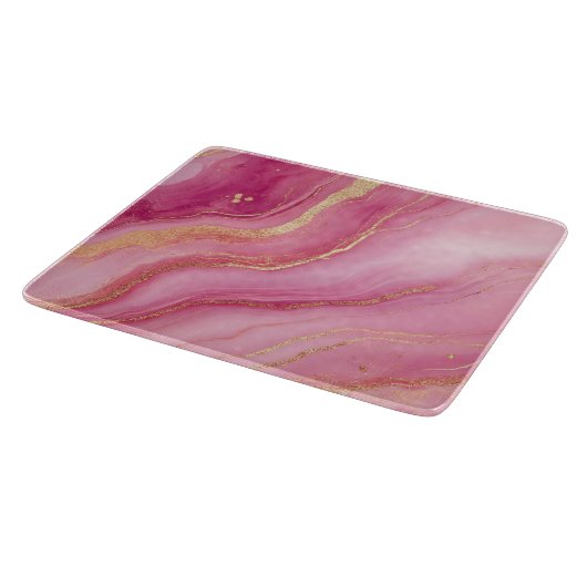 Roze en gouden marmer elegant snijplank (Hoek)