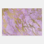 Roze en gouden marmer inpakpapier vel (Voorkant 3)