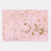 Roze en gouden marmer inpakpapier vel (Voorkant 2)
