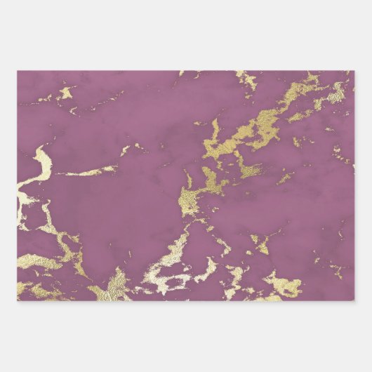 Roze en gouden marmer inpakpapier vel (Voorkant)