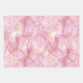 Roze en gouden marmer inpakpapier vel (Voorkant 3)