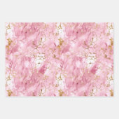 Roze en gouden marmer inpakpapier vel (Voorkant 2)