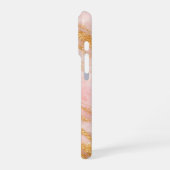 roze en gouden marmer iPhone hoesje (Linkerkant)