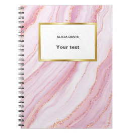 Roze en gouden marmer | Je naam Notitieboek