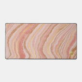 Roze en gouden marmer met gouden monogram bureaumat (Voorkant)