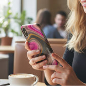 Roze en Gouden Marmer Monogram Case-Mate iPhone Case