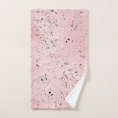 Roze en Gouden Marmer Terrazzo Bad Handdoek (Handdoek)
