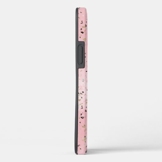 Roze en Gouden Marmer Terrazzo Case-Mate iPhone Case (Achterkant / Rechts)