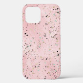 Roze en Gouden Marmer Terrazzo Case-Mate iPhone Case (Achterkant)
