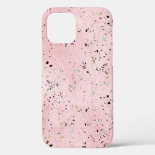 Roze en Gouden Marmer Terrazzo Case-Mate iPhone Case