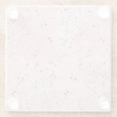 Roze en Gouden Marmer Terrazzo Glazen Onderzetter (Achterkant)