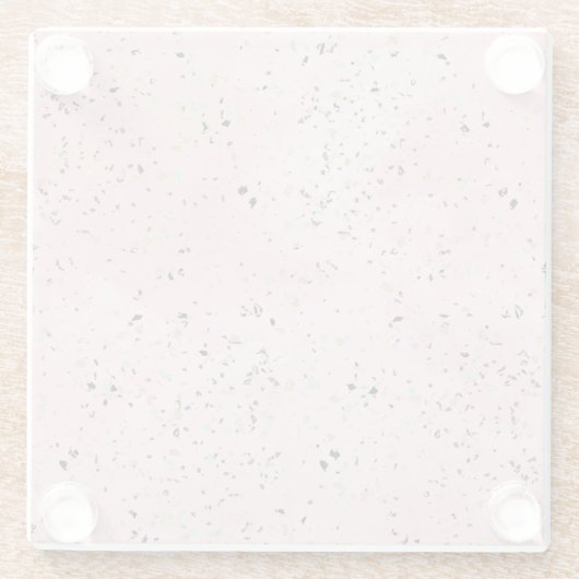 Roze en Gouden Marmer Terrazzo Glazen Onderzetter (Achterkant)