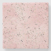 Roze en Gouden Marmer Terrazzo Stenen Onderzetter (Voorkant)