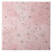 Roze en Gouden Marmer Terrazzo Tegeltje (Voorkant)