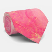 Roze en gouden marmeren Abstract patroon Stropdas (Opgerold)