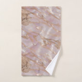 Roze en Gouden Marmeren Bloemen Bad Handdoek (Handdoek)