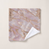 Roze en Gouden Marmeren Bloemen Bad Handdoek (Wasdoekje)