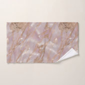 Roze en Gouden Marmeren Bloemen Bad Handdoek (Handdoek)
