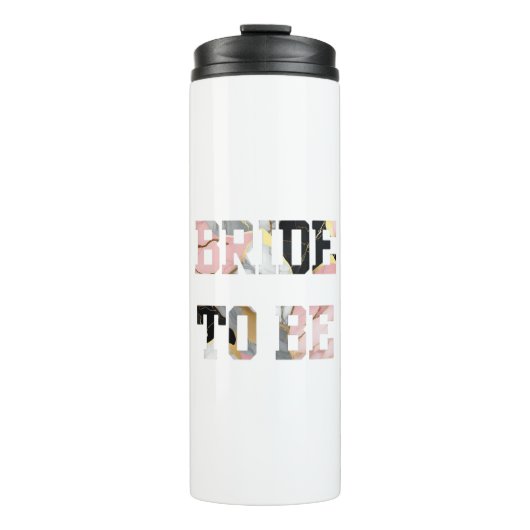 Roze en gouden marmeren bruid om te zijn thermosbeker (Voorkant)