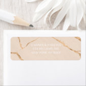 Roze en gouden marmeren effect retour adreslabels etiket (Insitu)