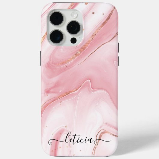 Roze en gouden marmeren meisjes Case-Mate iPhone case (Achterkant)