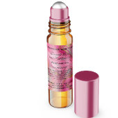 Roze en gouden marmeren parfumrollerfles vierkante sticker