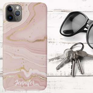 Roze en gouden marmeren signatuur Case-Mate iPhone case