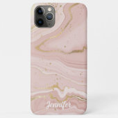 Roze en gouden marmeren signatuur Case-Mate iPhone case (Achterkant)