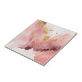 Roze en gouden marmeren waterverf decoratie tegeltje (Zijkant)